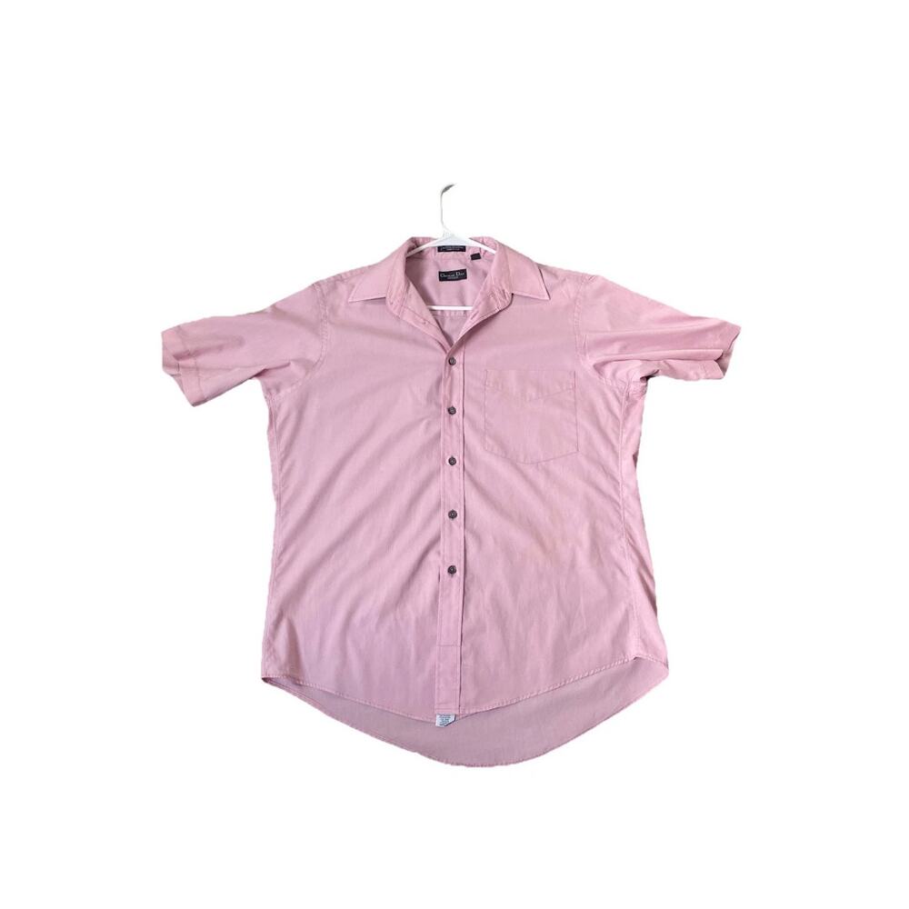 VTG Christian Dior Monsieur La Chemise Pink Short Sleeved Men's Button Up Shirt
